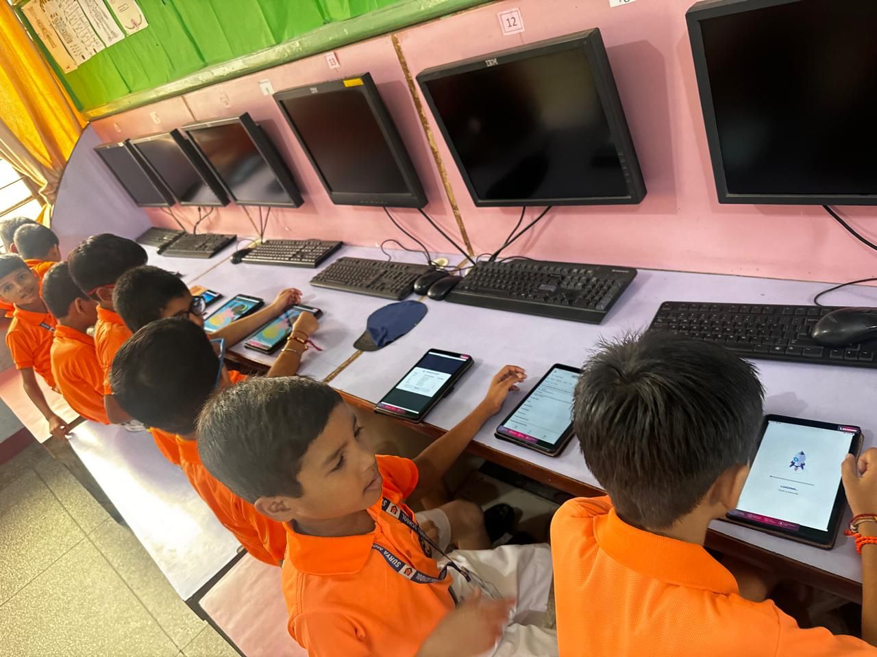 Students reading in classroom